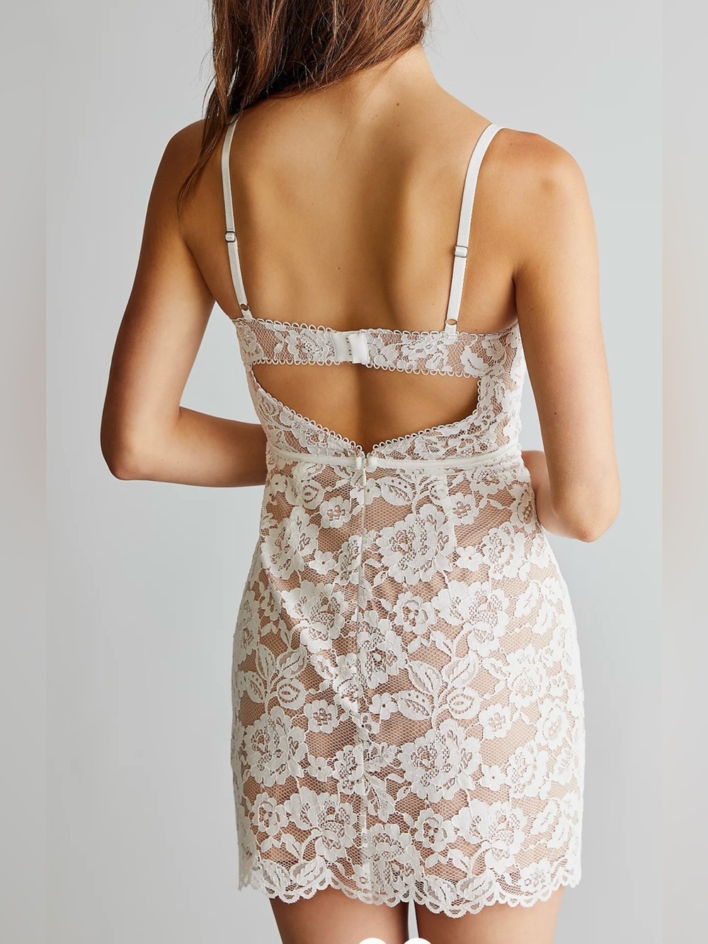 NWT For Love & Lemons Jillian Mini Dress Ivory White Lace Bustier, size small - Picture 2 of 10
